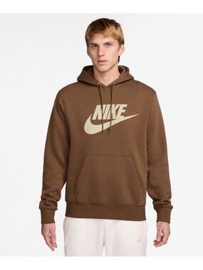 Nike Brown Pullover Hoodie with Cream Logo